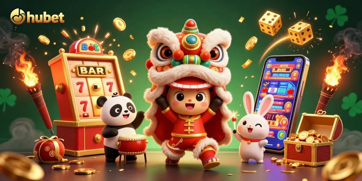 Experience thrilling wins at hubet with dynamic casino games and festive 3D characters.