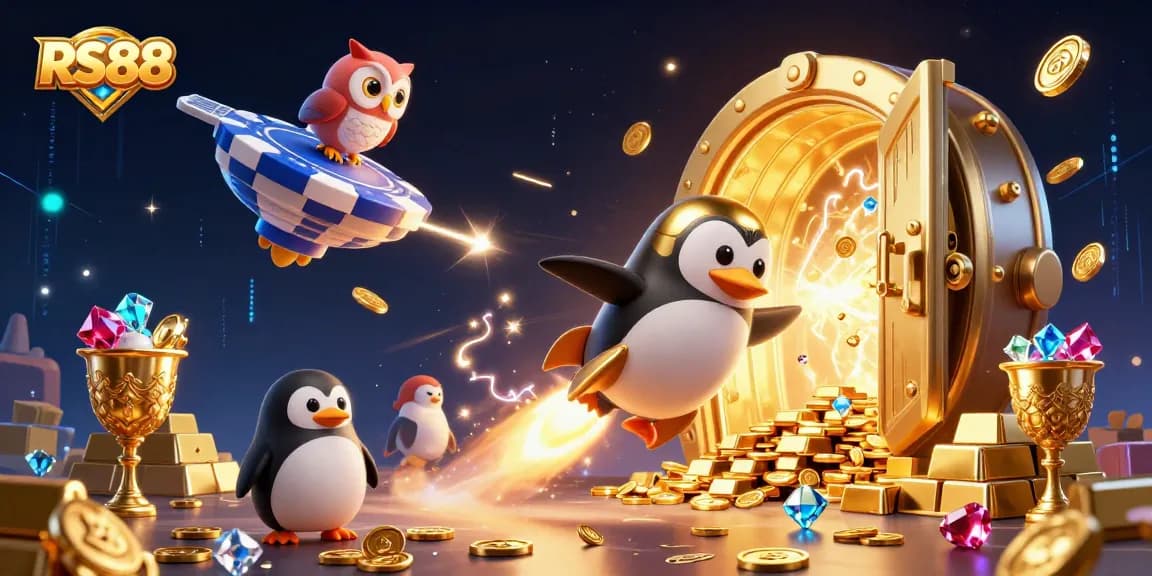 Join the excitement at RS88 as the golden penguin races to the gambling galaxy!