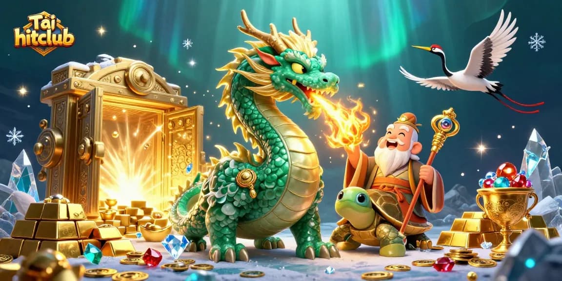 Play and win with Tải hitclub, a dynamic illustration filled with vibrant casino elements.