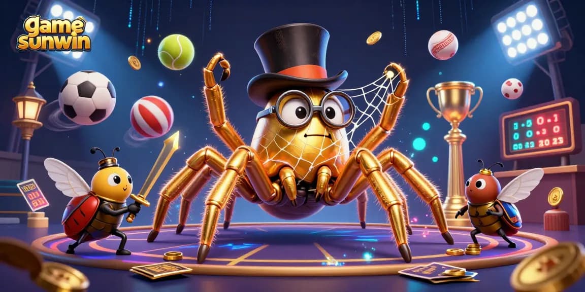 Experience thrilling gameplay with game sunwin through a vibrant 3D illustration featuring dynamic casino action.