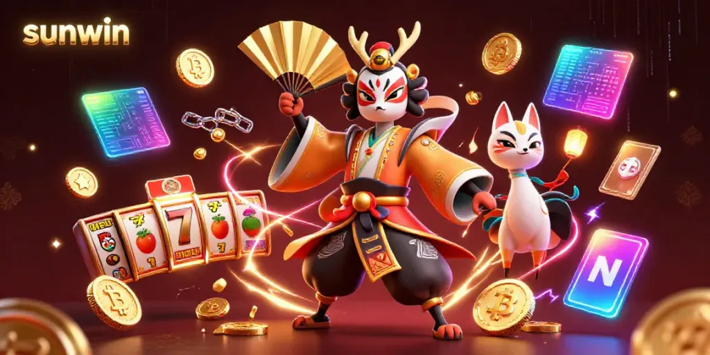 Experience thrilling gameplay with sunwin as a kabuki warrior and kitsune mask bring the casino to life.