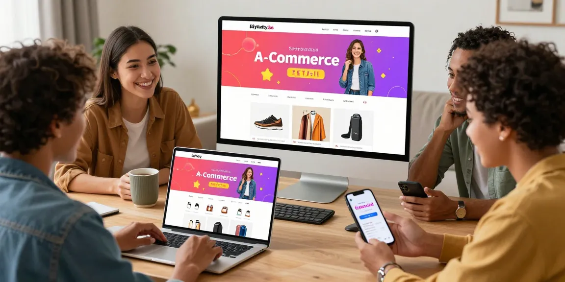 Glückliche Kunden entdecken die Angebote von MyNutty.be in einer modernen Online-Shopping-Umgebung.