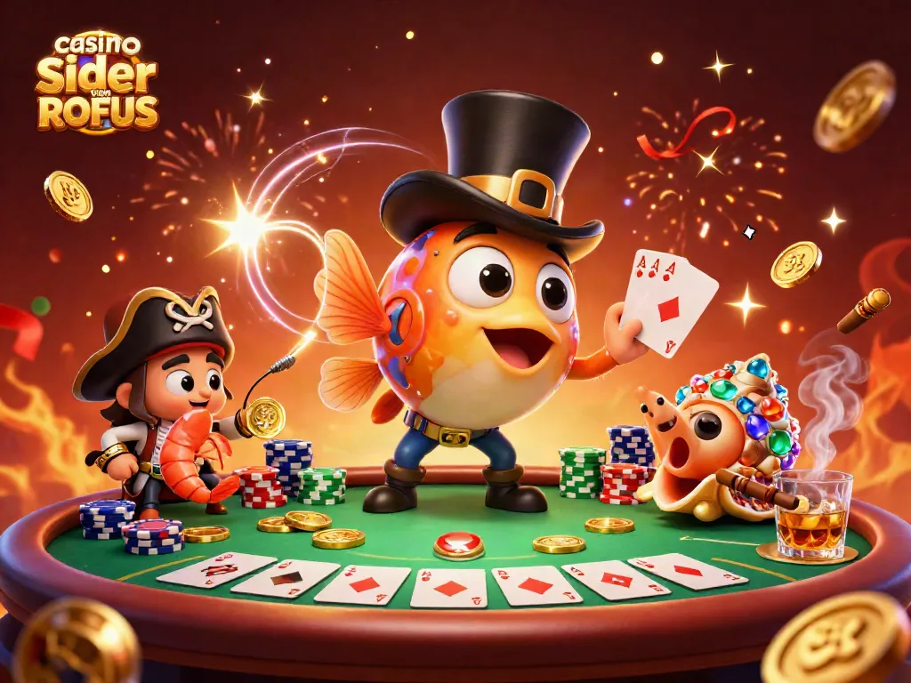 Engage with casino sider uden ROFUS through vibrant 3D cartoon characters in an exciting gambling scene.