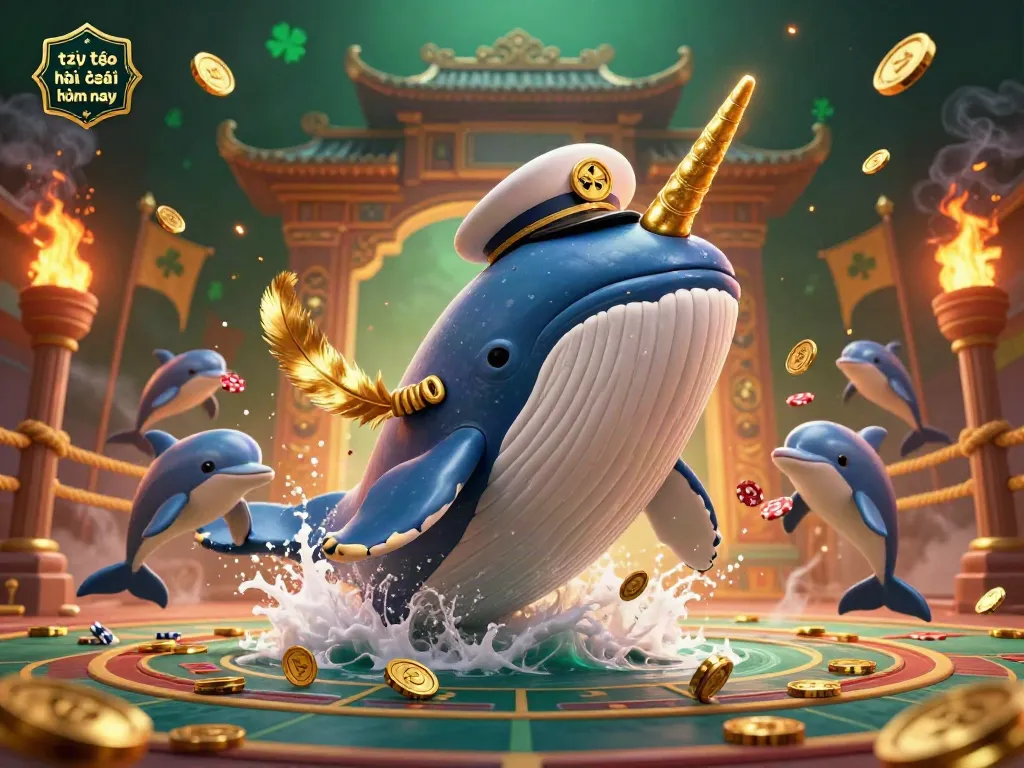 Engaging illustration of tỷ lệ kèo nhà cái hôm nay featuring whimsical sea creatures and casino elements in a vibrant scene.