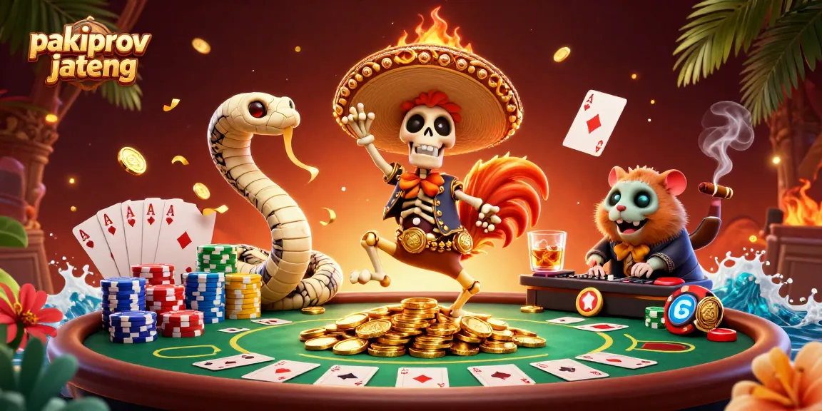 Experience vibrant pakiprovjateng thrills with a lively mariachi rooster and casino elements.