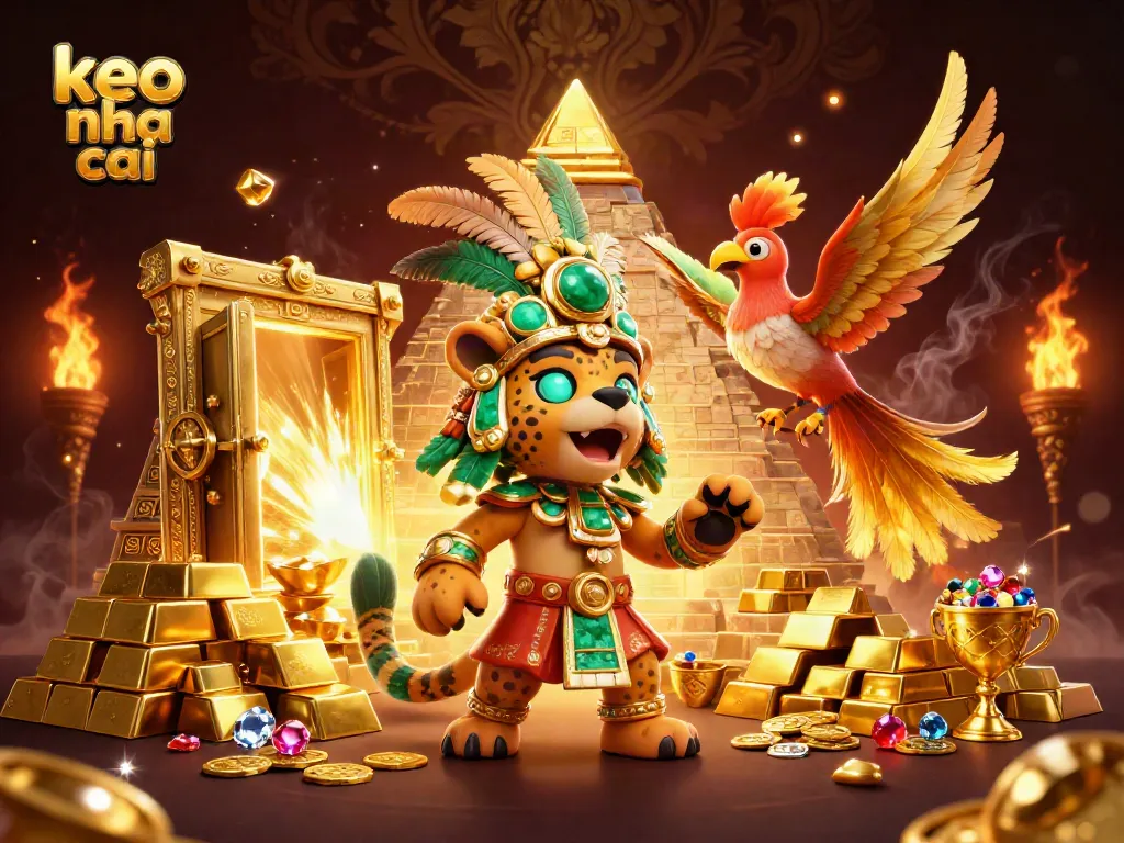 Bet on keo nha cai with a vibrant 3D illustration of casino riches and game elements.