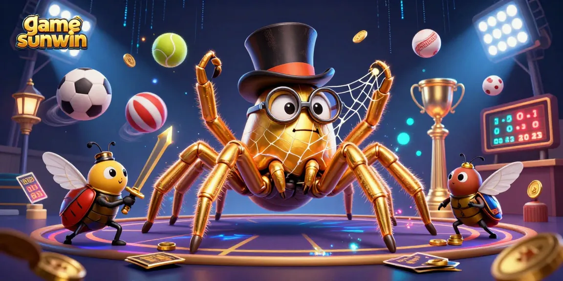 Experience thrilling gameplay with game sunwin through a vibrant 3D illustration featuring dynamic casino action.