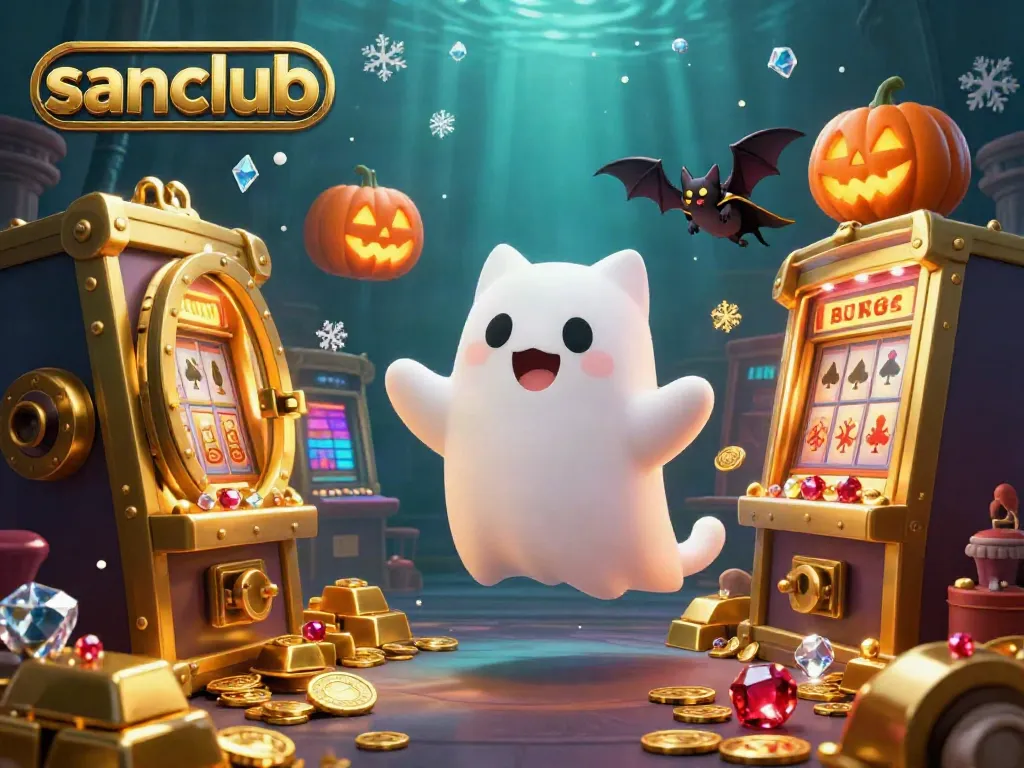 Engage with sanclub's vibrant ghostly casino scene featuring unique gaming elements and captivating visuals.