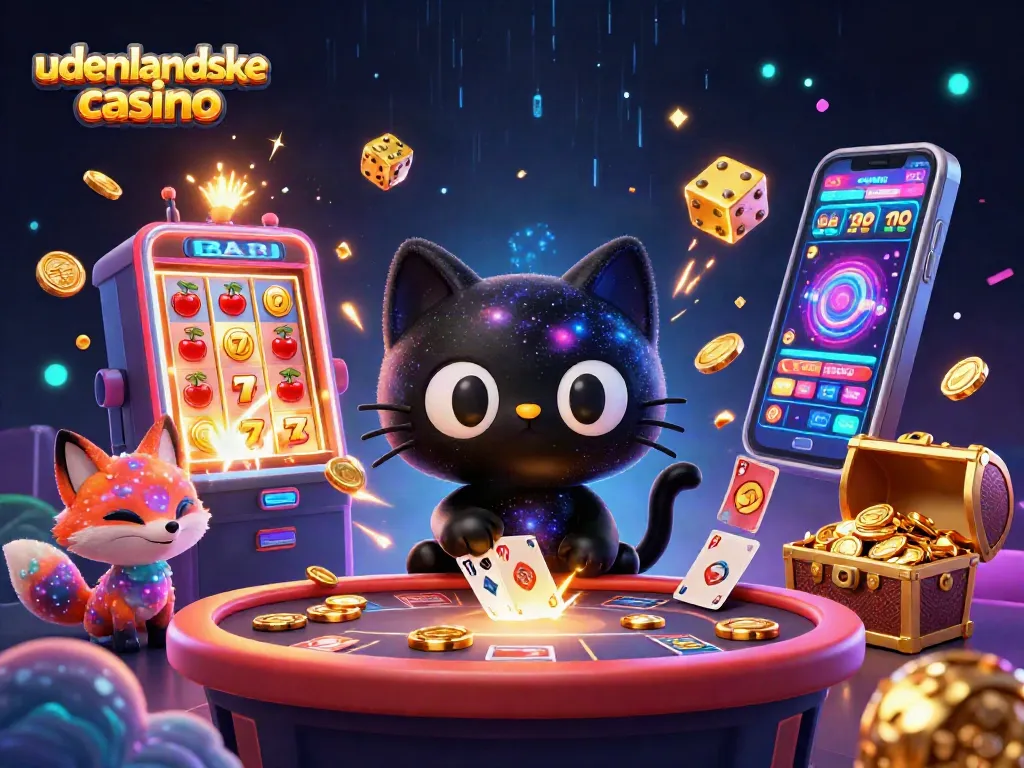 Engage with udenlandske casino excitement through a vibrant cosmic gaming illustration.