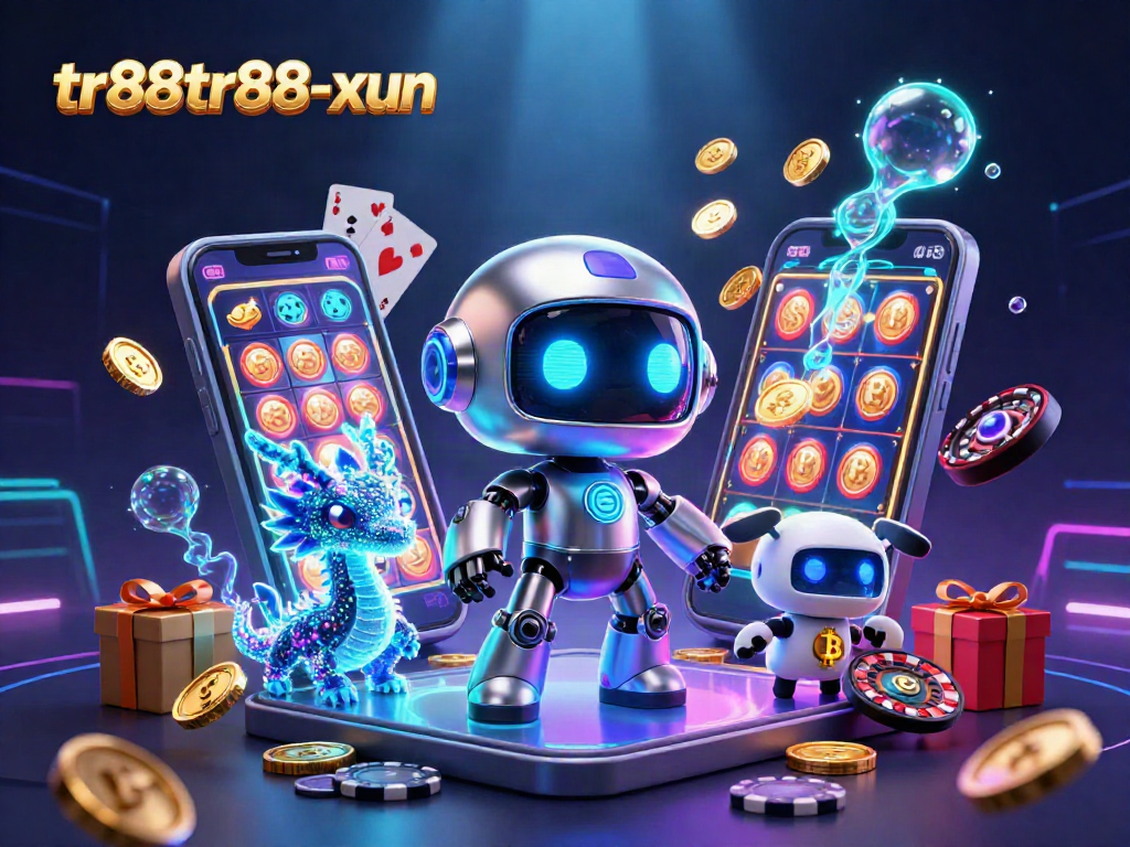 Engage with the vibrant world of online gaming at tr88tr88-xun, where our cyberpunk robot meets playful gaming elements.