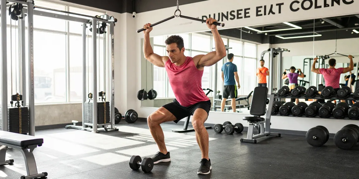 Prime Pharma Steroids Benutzer hebt Gewichte in einem modernen Fitnessstudio und zeigt Stärke und Fitness.