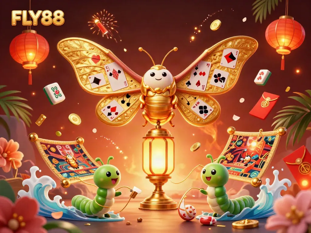 Engage in thrilling games at FLY88 with vibrant casino graphics featuring dynamic gameplay elements.