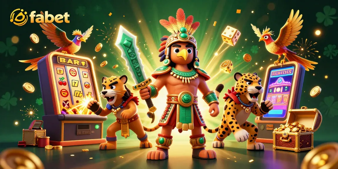 Experience big wins with fabet's vibrant slot games, featuring a rich illustration of a jackpot explosion.