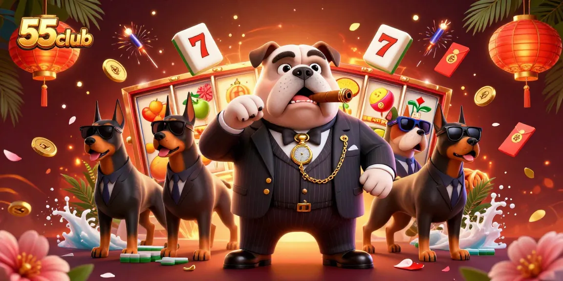Experience thrilling wins at 55club with vibrant slots and animated casino elements.