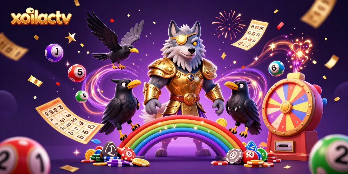 Experience the vibrant excitement of xoilactv with colorful lotto elements and mythical characters!