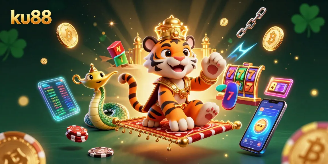 Experience thrilling wins with ku88 in a vibrant casino scene filled with rich slot elements and crypto.
