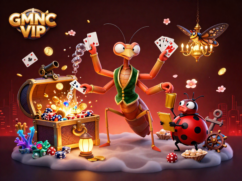 Experience thrilling gameplay at GMNC VIP, featuring vibrant characters and dynamic casino elements.