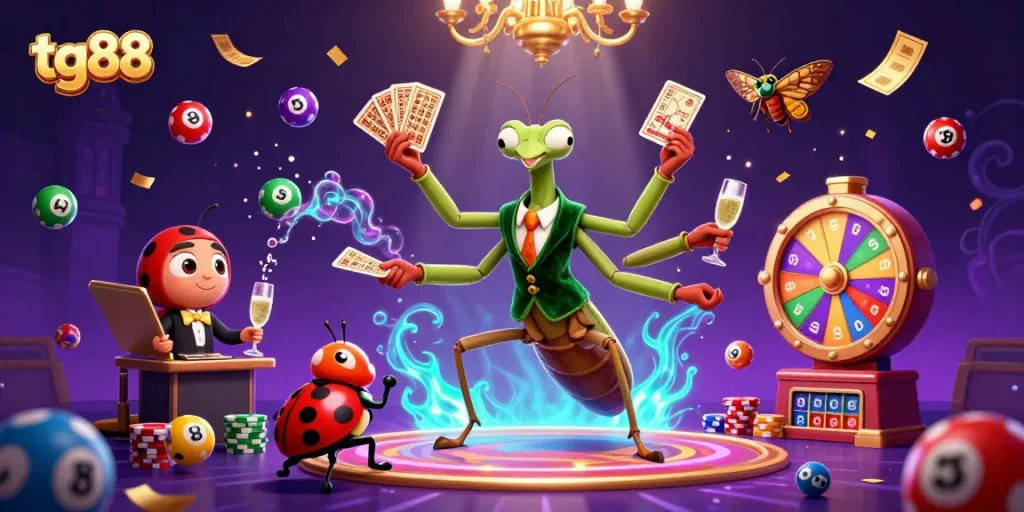 Experience thrilling gaming with tg88's vibrant casino scene featuring dynamic characters and lively elements.