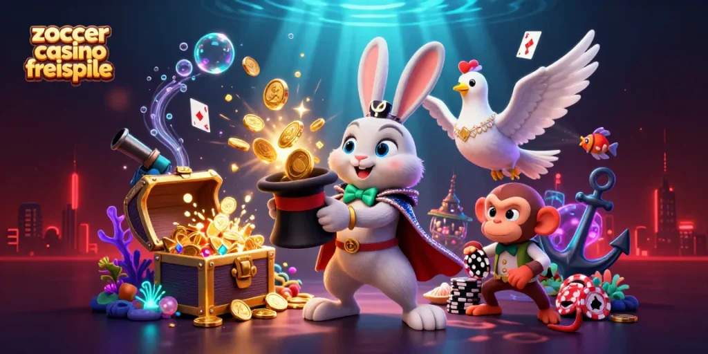 Experience thrills with zoccer casino freispiele in this vibrant 3D digital illustration.