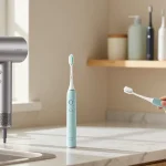 Laifen Deutschland innovative elektrische Zahnbürste und Haartrockner in stilvollem Küchenumfeld